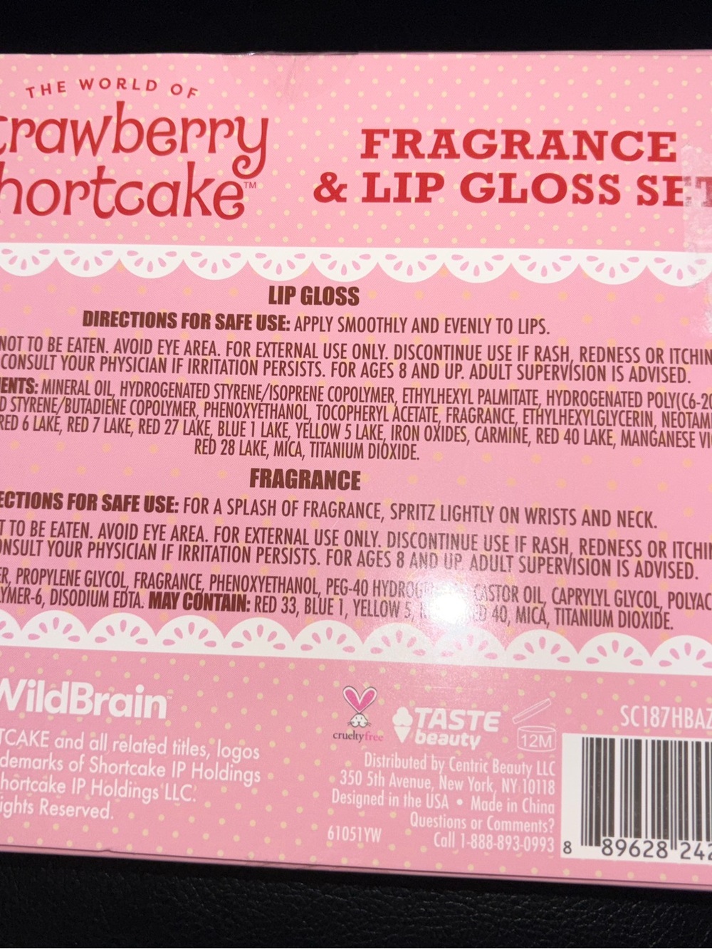 Strawberry Shortcake Pink Fragrance & Lip Gloss Set - Picture 2 of 2